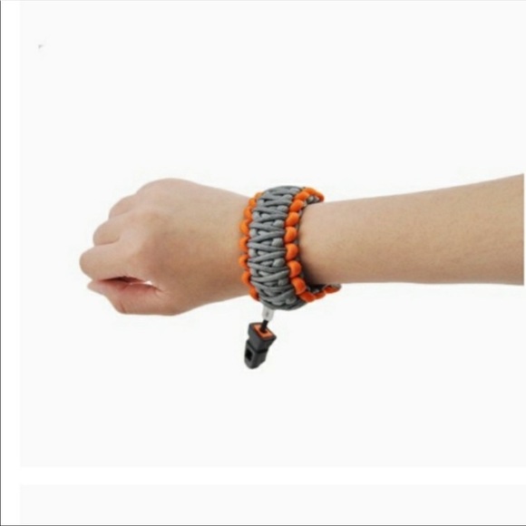 Orange and Tan Paracord survival bracelet by Gerber - Picture 2 of 5